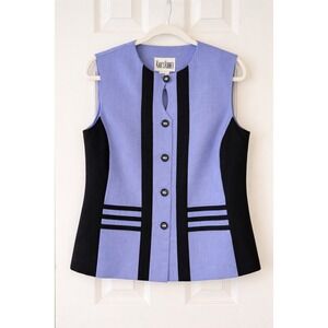 Vintage Karl's Korner Made USA Colorblock Sleeveless Vest Top Tailored 14P